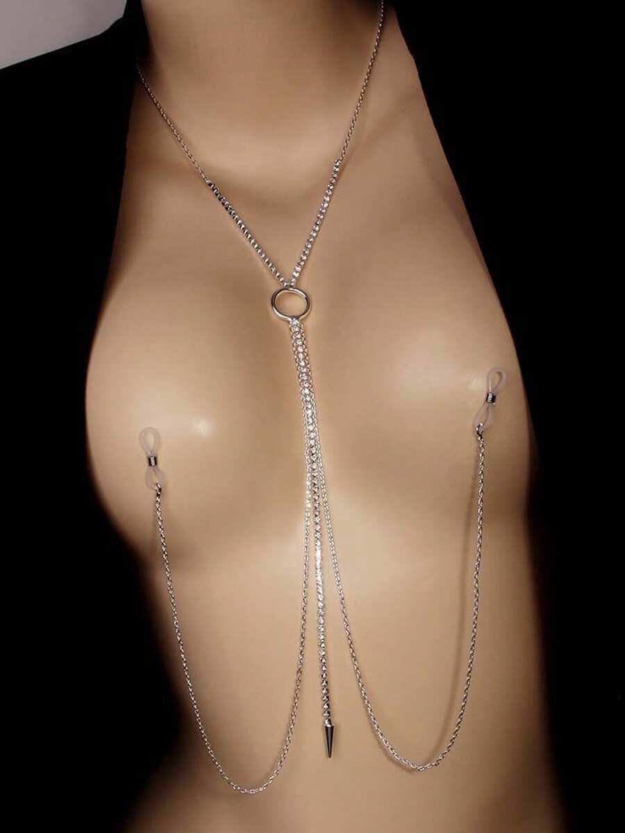 Women Accessories Chain - Stylish rhinestone chest chain for women,