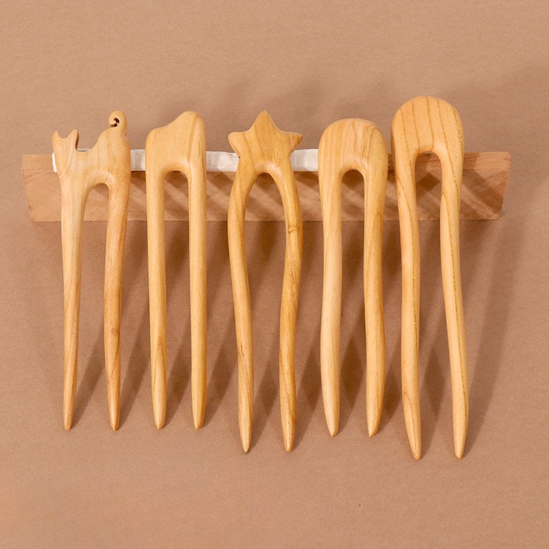 Women'S Accessories H&M - Peach Wood U-shaped Hairpin Ancient Style