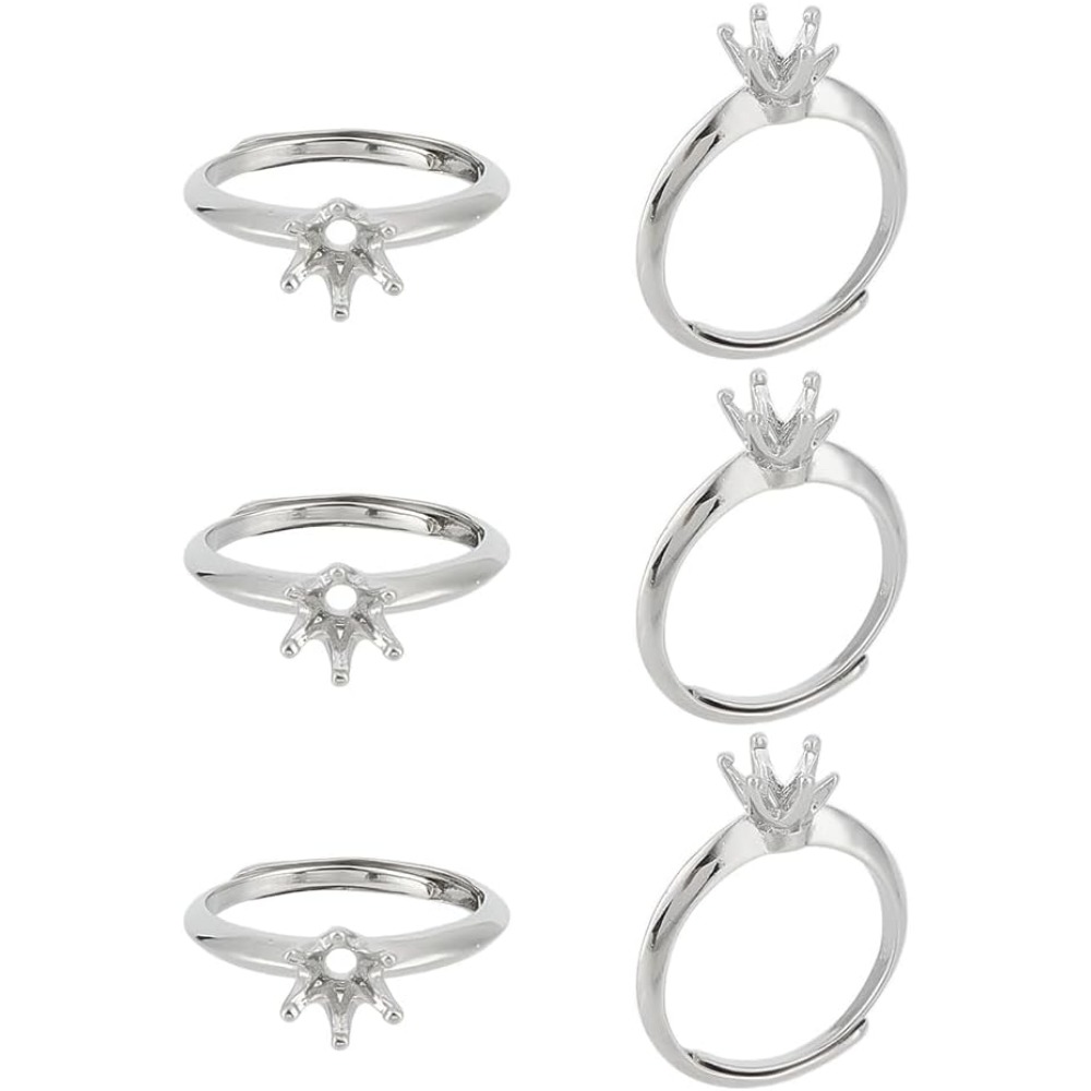 Ring Set Adjustable - 6 Pcs Brass Ring Bases Adjustable