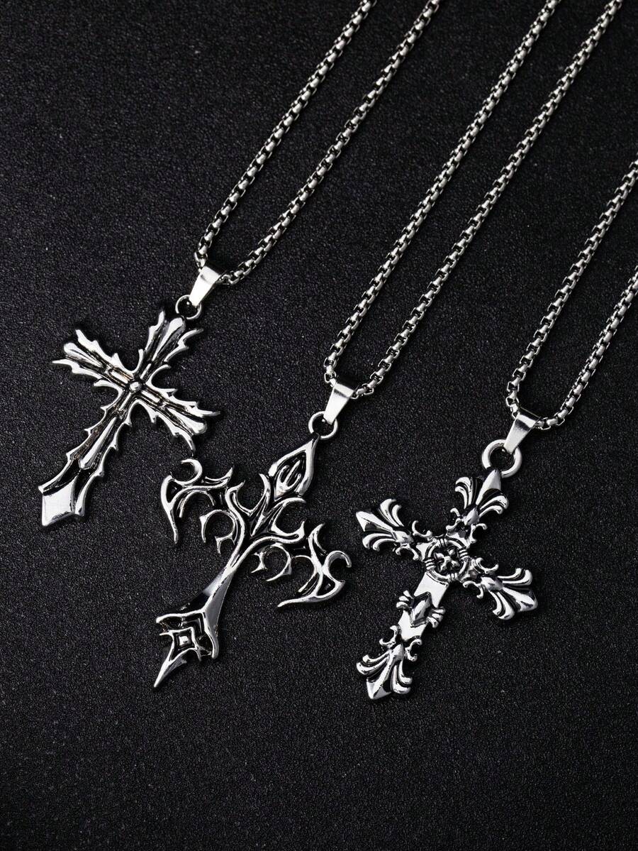Women Accessories Chain - 1pc Vintage Gothic Style Cross Pendant