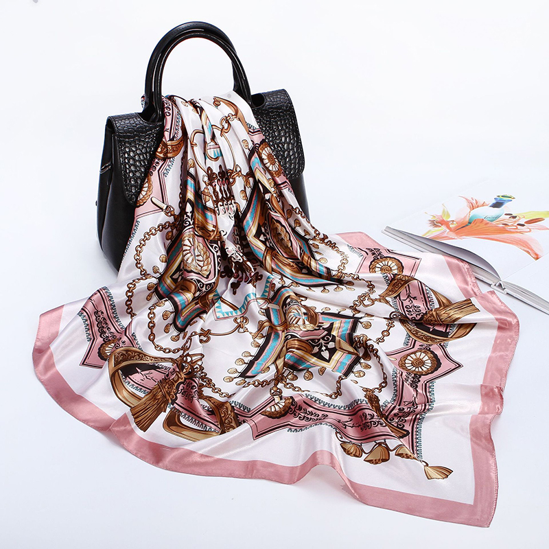 Satin Square Scarf Women Musli – обзор и цена Women Accessories Chain