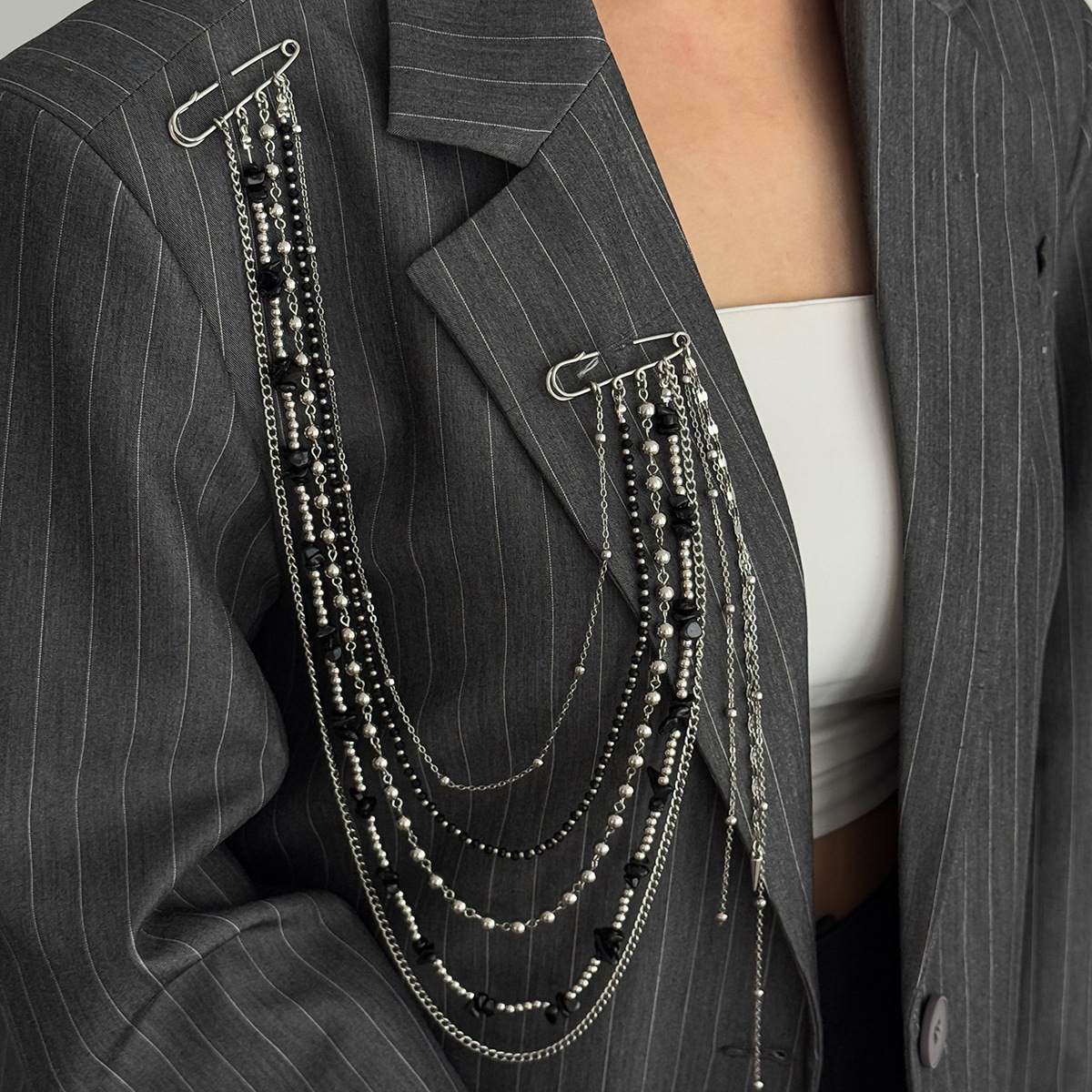 Punk Hip Hop Long Crystal Broo – обзор и цена Women Accessories Chain