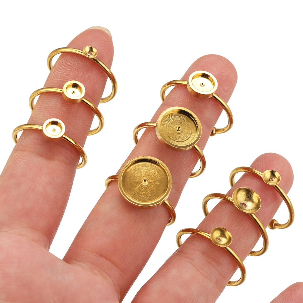 10pcs Stainless Steel Round Ad – обзор и цена Ring Set Adjustable