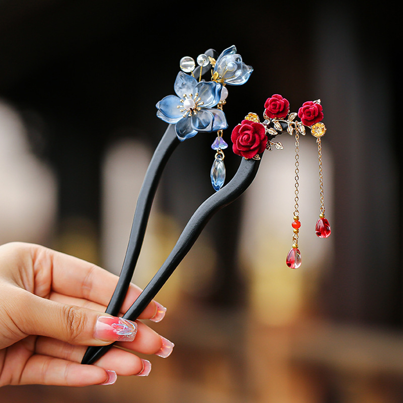 Chinese Style Flower Tassel Ha – обзор и цена Hair Fork Stick