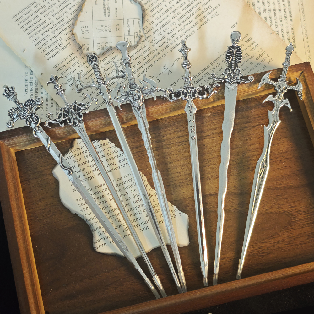 1pc Gothic Style Metal Sword H – обзор и цена Hair Fork Stick