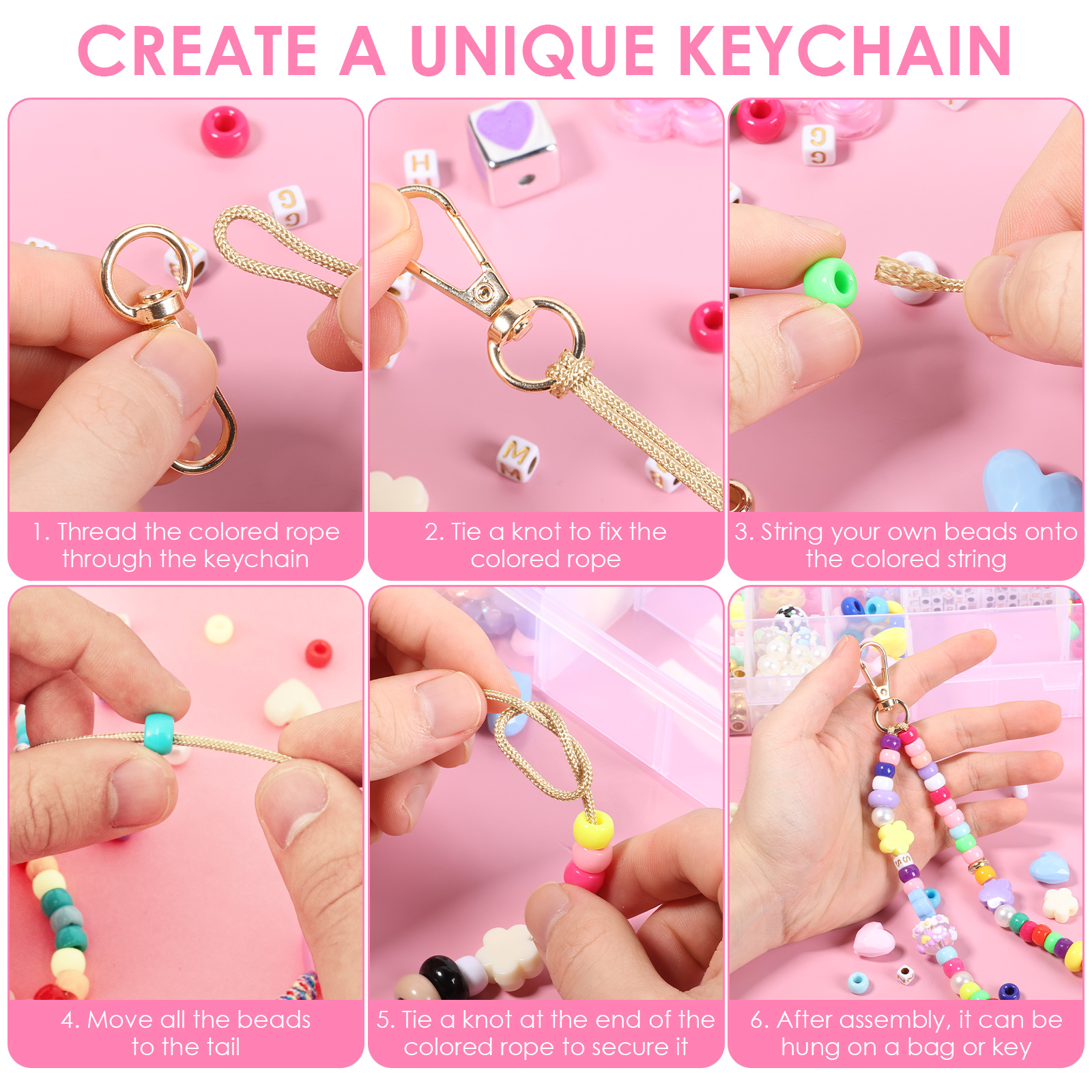 421PCS Beaded Keychain Making  – обзор и цена Women Accessories Chain