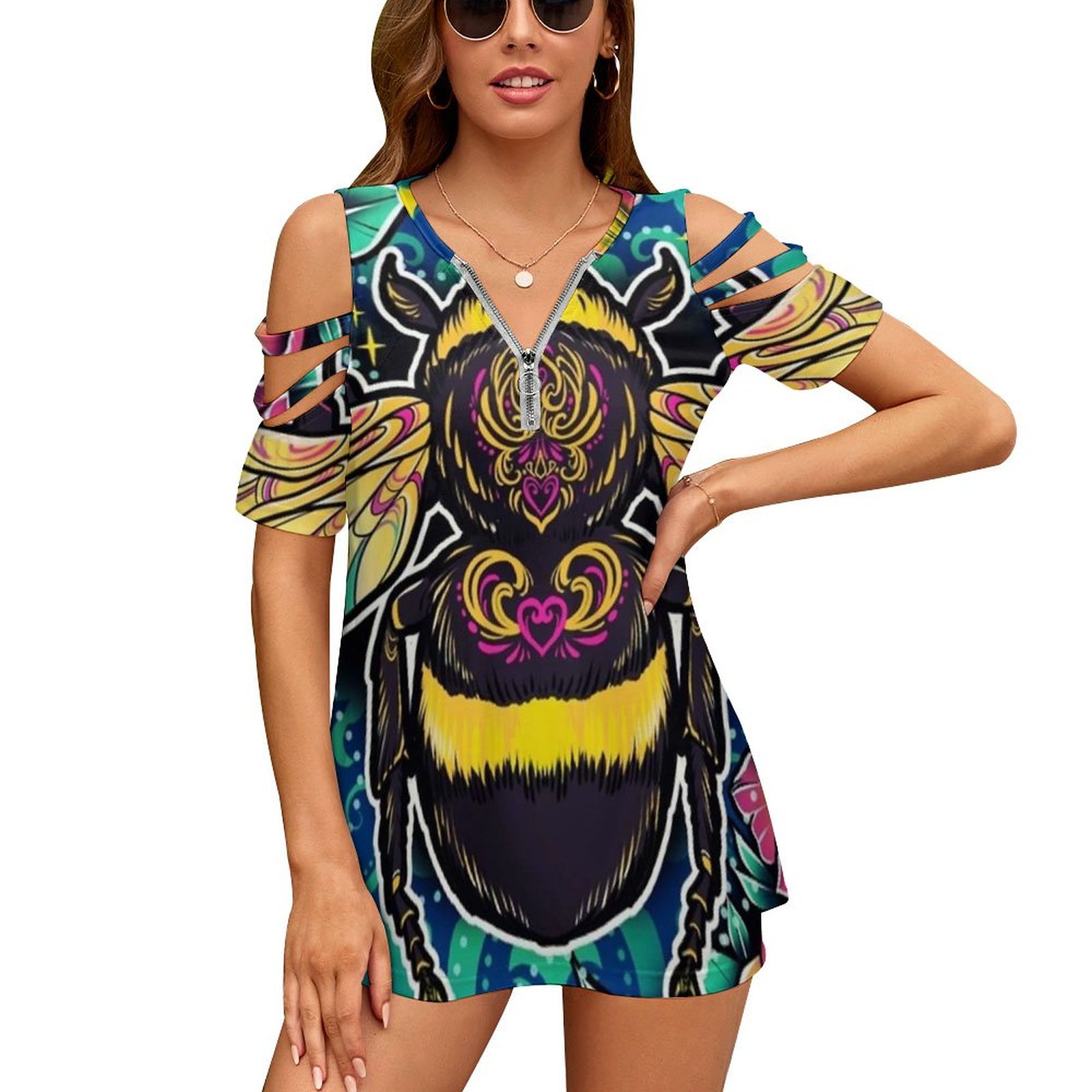 New Fashion Zip Off Shoulder T – обзор и цена Women Accessories Drawing