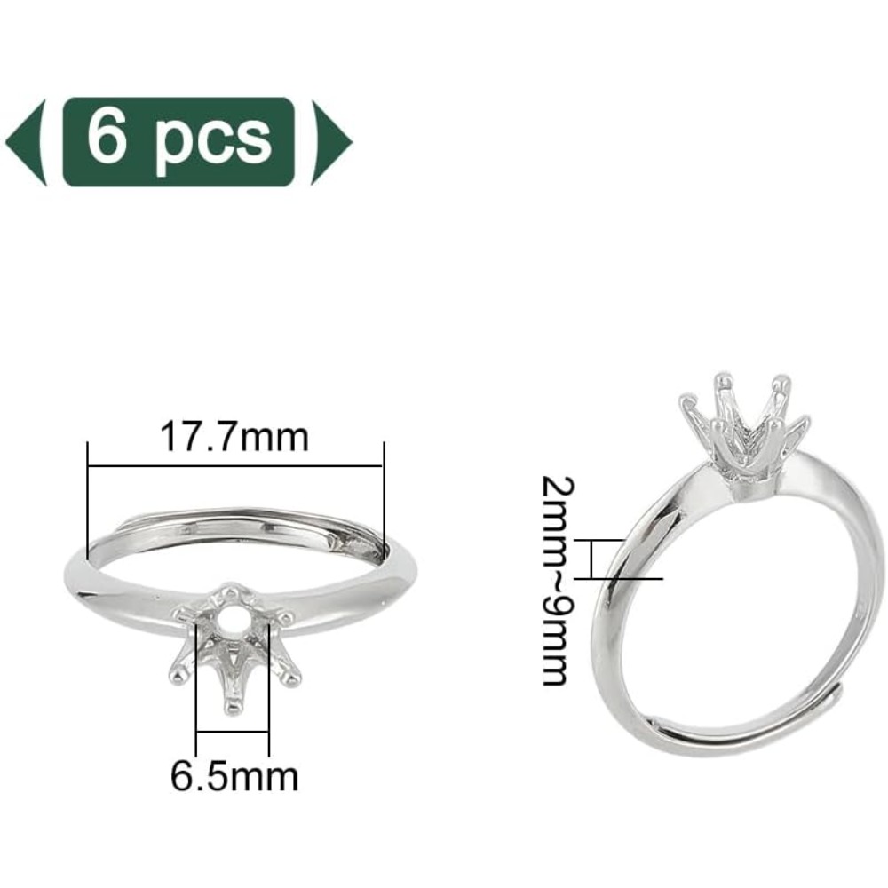 6 Pcs Brass Ring Bases Adjusta – обзор и цена Ring Set Adjustable