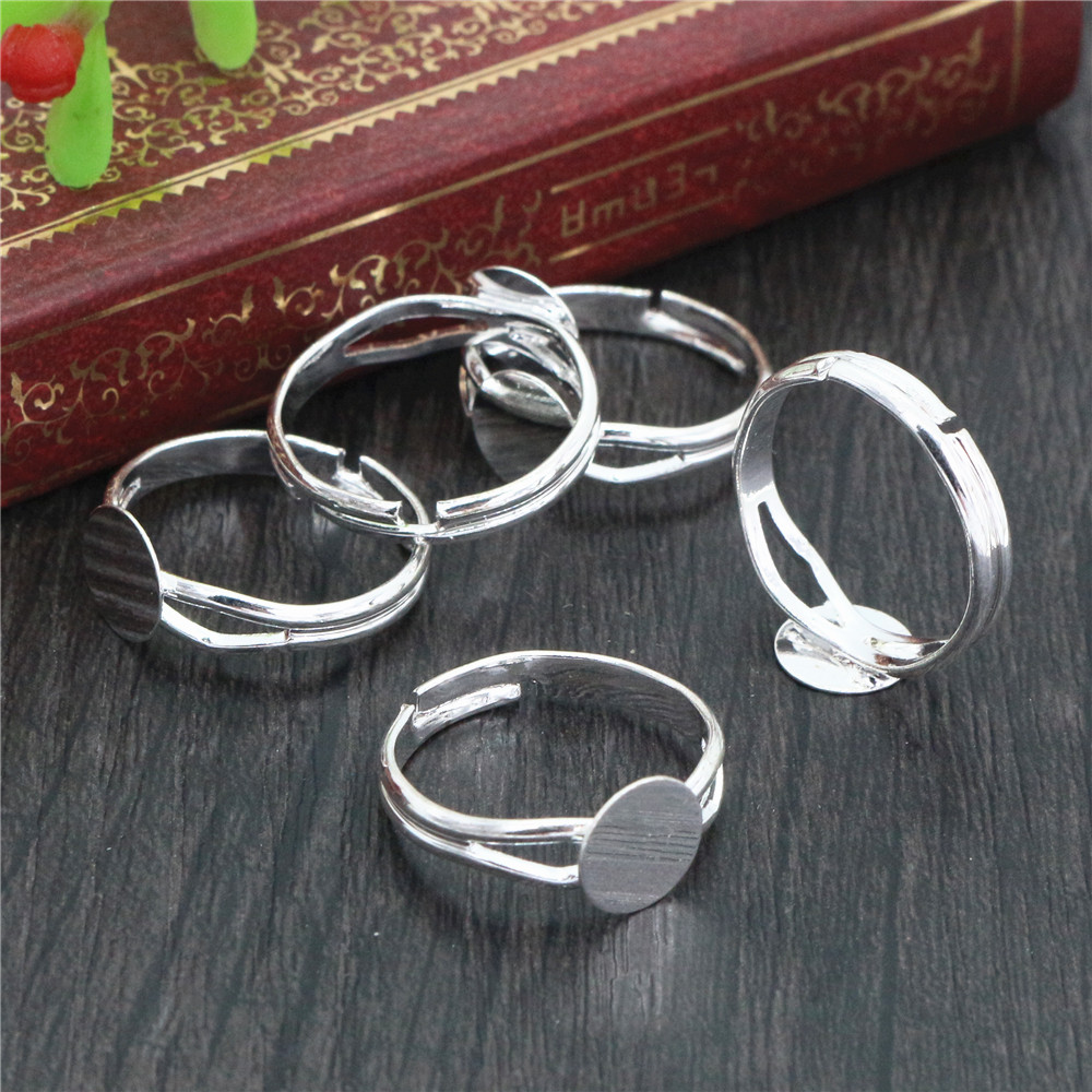 6/8/10/12mm 10pcs Silver Plate – обзор и цена Ring Set Adjustable