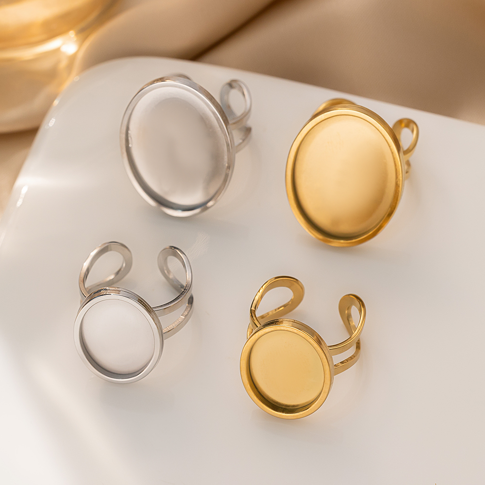 4Pcs  Stainless Steel Square O – обзор и цена Ring Set Adjustable